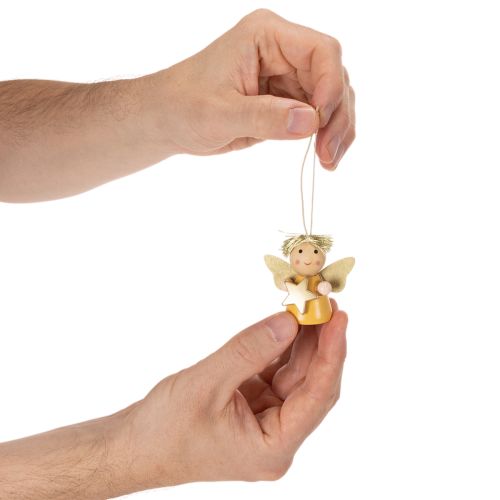 Decoratieve engelhanger met ster om op te hangen, 5 cm, 9 stuks | Floristik24.nl