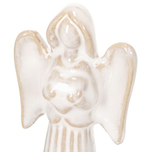 Engelenkomdecoratie met klein figuurtje en ronde theelichthouder 10 cm, 3 stuks | Floristik24.nl