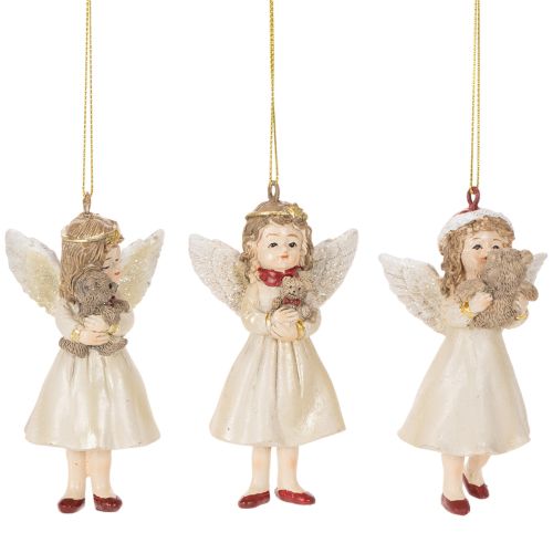 Decoratieve engeltjes voor in de kerstboom, vintage look, 10 cm, 3 stuks kopen | Floristik24.nl