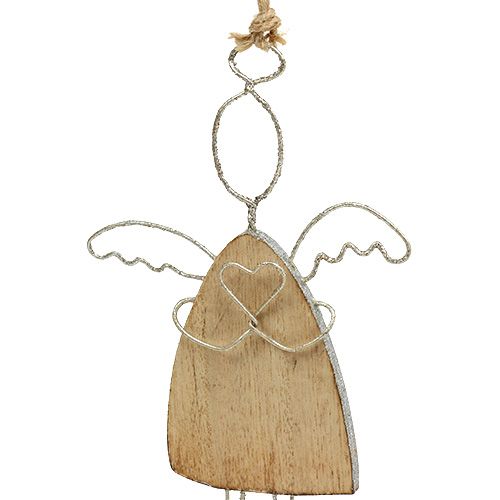 Floristik24 Engel om op te hangen zilver 16cm - 18cm 3st