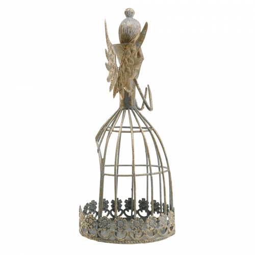 Floristik24 Decoratief engel metaal antiek goud Ø9.2 H22cm