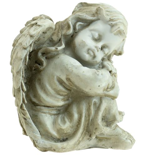 Engel voor het graf Creme Grafengel Slapende engel 6×5,5×8cm