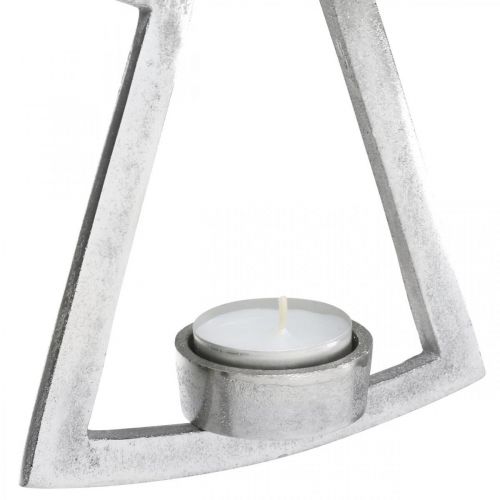 Artikel Theelichthouder met engel, kaarsdecoratie om op te hangen, metaal zilver H20cm