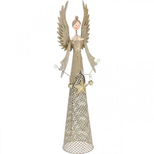 Decoratief engelenfiguur met guirlande kerstmetaal 13 × 8.5cm H40cm