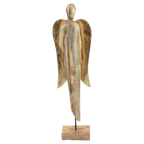 Houten engel houten figuur engel decoratie naturel goud 17×9,5×58cm