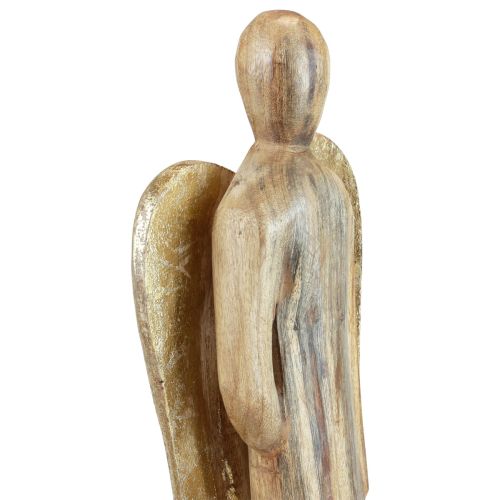 Houten engel houten figuur engel decoratie naturel goud 17×9,5×58cm