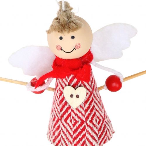 Artikel Engel als decoratiefiguur 15cm rood, wit 4 stuks