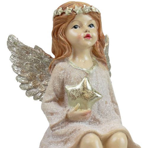 Floristik24 Tafeldecoratie Kerst Kerstengel engel met ster 21cm