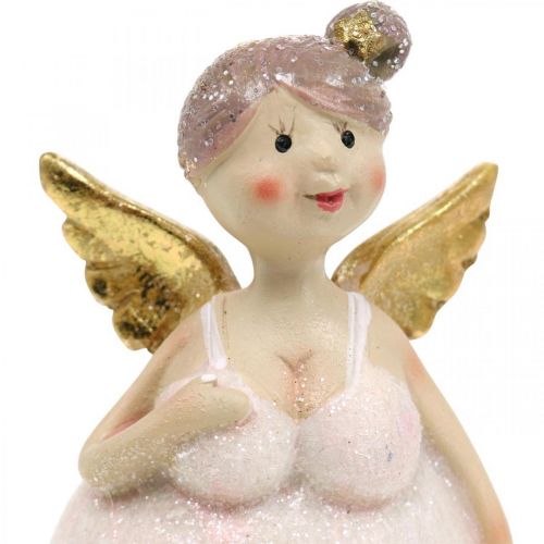 Floristik24 Tafeldecoratie engel roze decoratiefiguur Kerstmis 4,5 × 3,5 × 9,5cm 4st