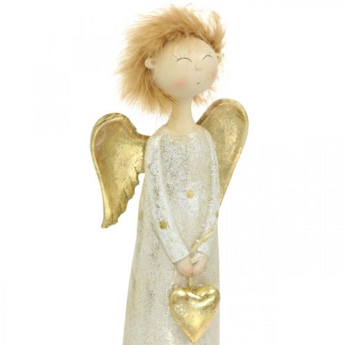 Floristik24 Decoratiefiguur engel met hartje goud kerstengel 11,5 × 7,5 × 37cm