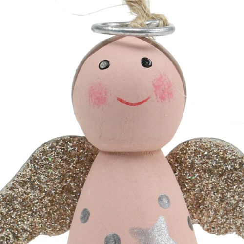 Artikel Engel om op te hangen roze 6cm 6 st