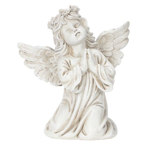 Engelenbeeldje in gebed, grafdecoratie, zittend, 13 cm, 2 stuks | Floristik24.nl