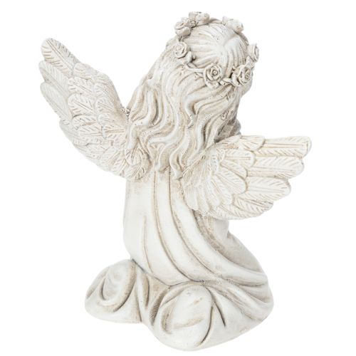 Engelenbeeldje in gebed, grafdecoratie, zittend, 13 cm, 2 stuks | Floristik24.nl