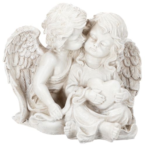 Engeldecoratie voor kinderen: Engelenpaar met hartsculptuur, 24 cm. kopen | Floristik24.nl