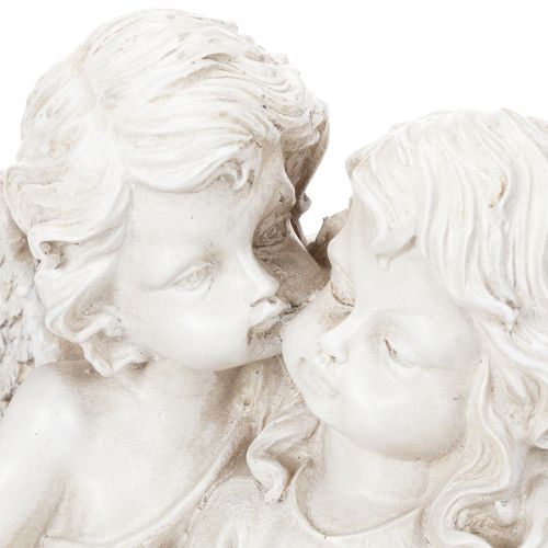Engeldecoratie voor kinderen: Engelenpaar met hartsculptuur, 24 cm. | Floristik24.nl