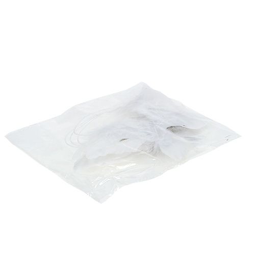 Floristik24 Engelenvleugels om op te hangen wit 16cm 4st