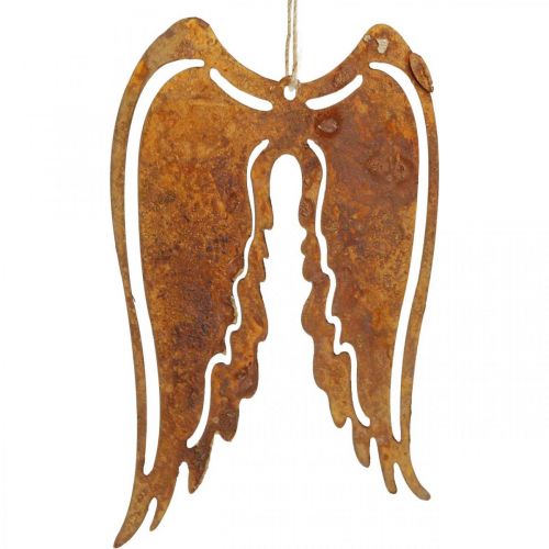 Floristik24 Engelenvleugels metalen decohanger patina decoratie 19,5cm 3st
