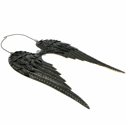 Floristik24 Wanddecoratie engelenvleugels zwart 34cm x 47,5cm