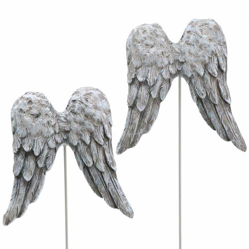 Floristik24 Decoratieve plug engelenvleugels 10cm 3 st