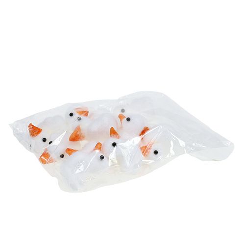 Floristik24 Duck mini gevlokt 4cm wit 12st