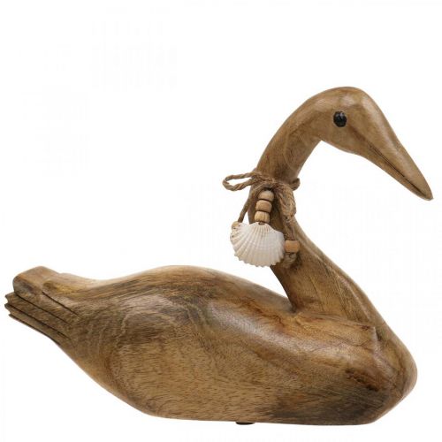 Deco eend houten eend deco mangohout 29x8,5x21,5cm