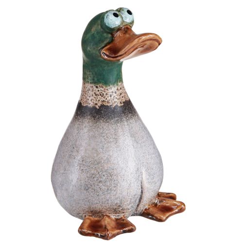 Floristik24 Eenden decoratieve keramiek bruin groene mannetjeseend zittend H17,5cm 2 st