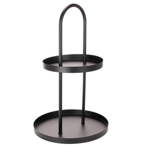 Metalen, dubbellaags, rond decoratief dienblad van 58 cm.
