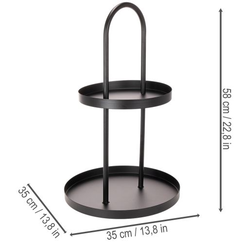 Metalen, dubbellaags, rond decoratief dienblad van 58 cm. | Floristik24.nl