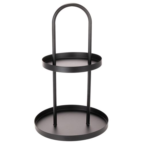 Metalen, dubbellaags, rond decoratief dienblad van 58 cm. | Floristik24.nl