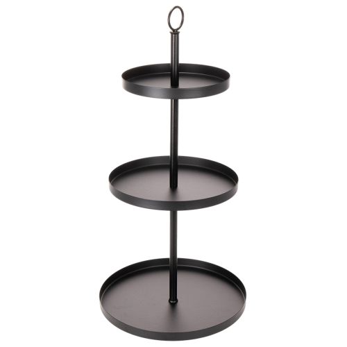 Ronde metalen serveerstandaard met drie etages voor tafeldecoratie met meerdere lagen, 61 cm