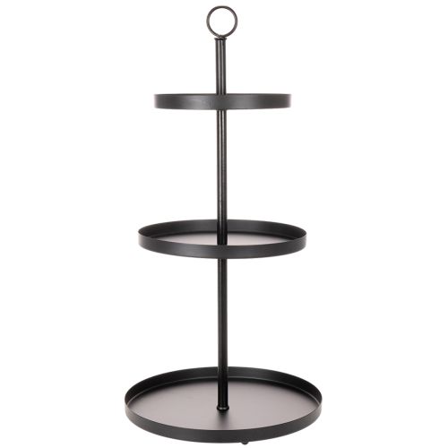 Ronde metalen serveerstandaard met drie etages voor tafeldecoratie met meerdere lagen, 61 cm | Floristik24.nl