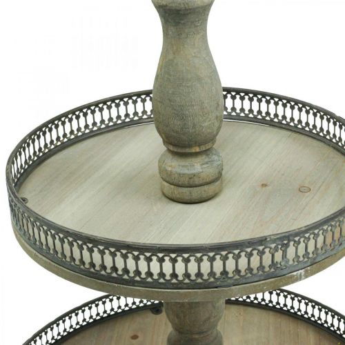 Floristik24 Deco Taartschaal Hout Planten Taartschaal Vintage H47cm Ø34cm