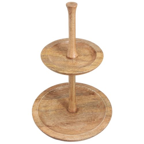 Artikel Taartplateau houten decoratie 2-laags naturel rond Ø31/20cm H45cm