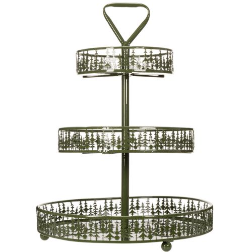 Metalen etagère, groen, drie