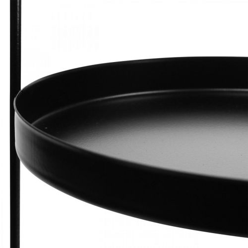 Taartstandaard decoratief dienblad tafelplank metaal zwart H30cm Ø20cm