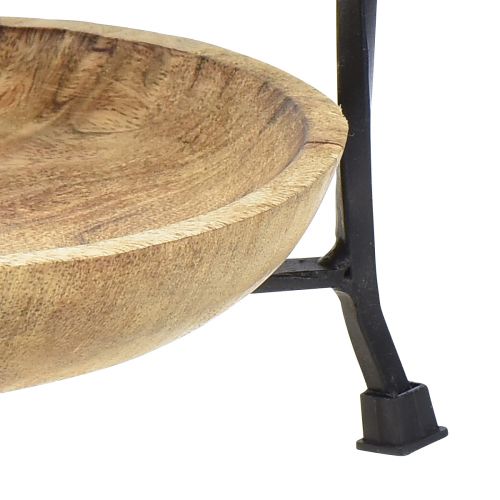 Floristik24 Gelaagd Hout Natuurlijk Metaal Zwart 3 Niveaus Ø19cm H60cm