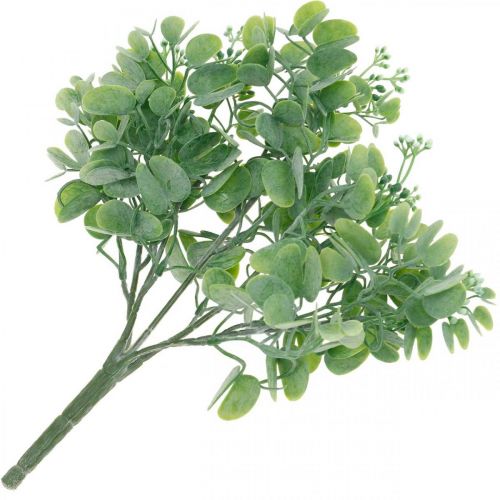 Floristik24 Bruiloft Decoratie Kunstmatige Eucalyptus Takken met Bloesems Decoratie Boeket Groen, Wit 26cm