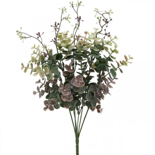 Floristik24 Eucalyptusstruik Kunst Eucalyptus Groen Rood 39cm