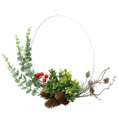Artikel Sierkrans eucalyptus, bessen en kegels kunstmatig Ø30cm