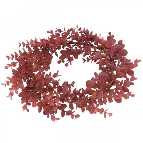 Floristik24 Sierkrans eucalyptus rood Kunst eucalyptus krans Ø32cm