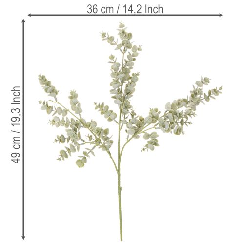 Kunstmatige eucalyptus tak, decoratieve tak voor vazen en boeketten, 49 cm, 4 stuks | Floristik24.nl