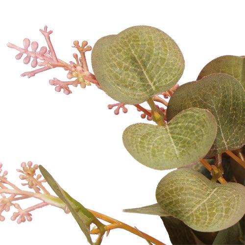 Artikel Kunstmatige eucalyptustakken met roze bloemen, 45 cm, 3 stuks