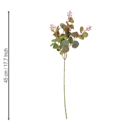 Artikel Kunstmatige eucalyptustakken met roze bloemen, 45 cm, 3 stuks