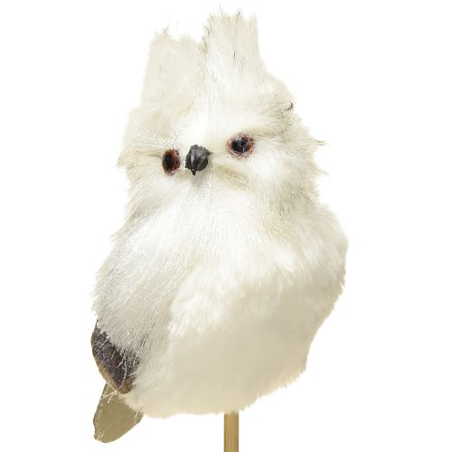 Artikel Uil op de stok wit 9cm L48cm