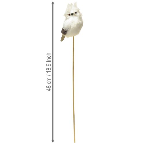 Artikel Uil op de stok wit 9cm L48cm