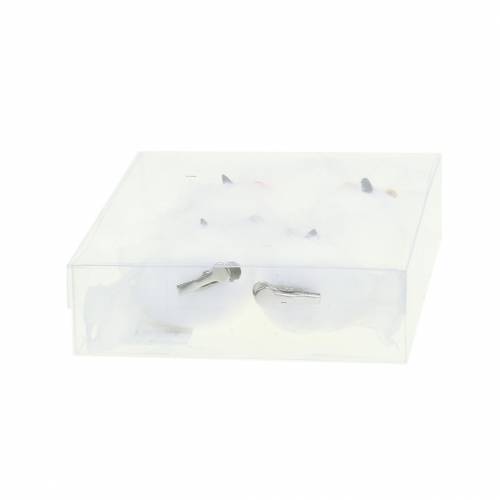 Floristik24 Decoratieve uil op clip wit 10cm 4st