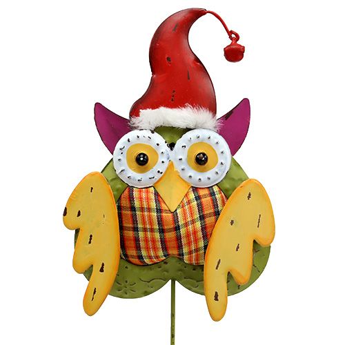 Floristik24 Uil als bloemplug kleurrijk 16cm L48cm 3st