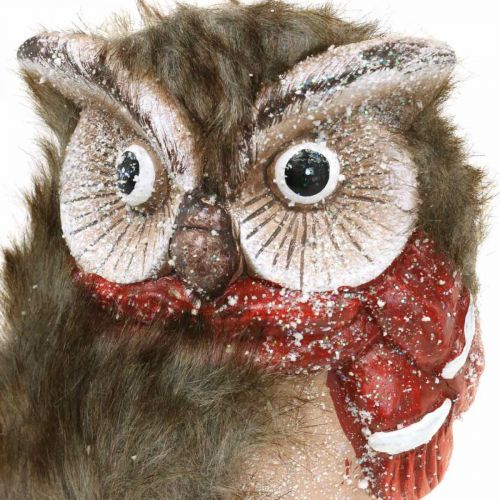 Floristik24 Decoratieve Uil Keramiek met Sjaal Decoratieve Figuren Winter H15cm 2 st