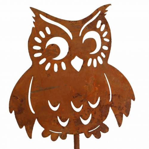 Floristik24 Tuinstaken uil patina, herfst, metalen decoratie H32cm 6st