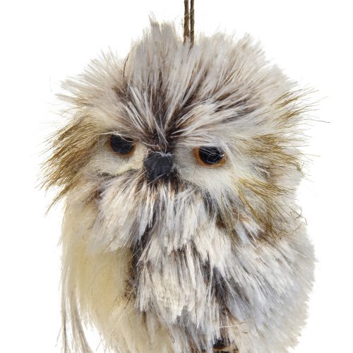 Floristik24 Uildecoratie uilfiguren klein, bosdieren decoratie 11cm witbruin 2st